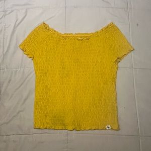 yellow ruched top